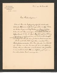 k.k. naturhistorisches Hofmuseum, Intendanzakten 1885-1896 (Hauer), Aktenzahl Z.45.a/1888, Seite 1